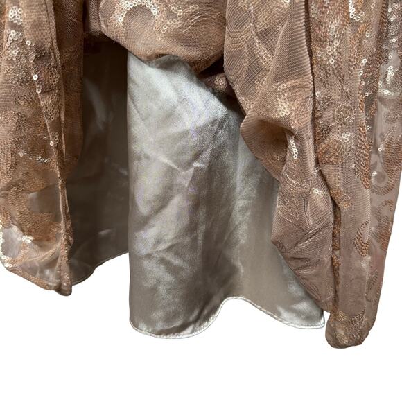 Hailey Adrianna Papell Halter Sequin Dress Taupe size 8 - Picture 6 of 6